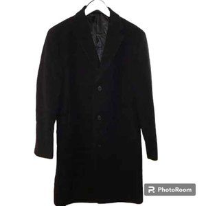 Chaps Black Wool Blend Men's Dress Coat Size 40R Outerwear Ralph Lauren